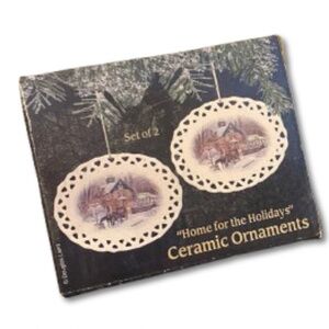Collectible home for the holidays hand crafted ceramic antique ornament